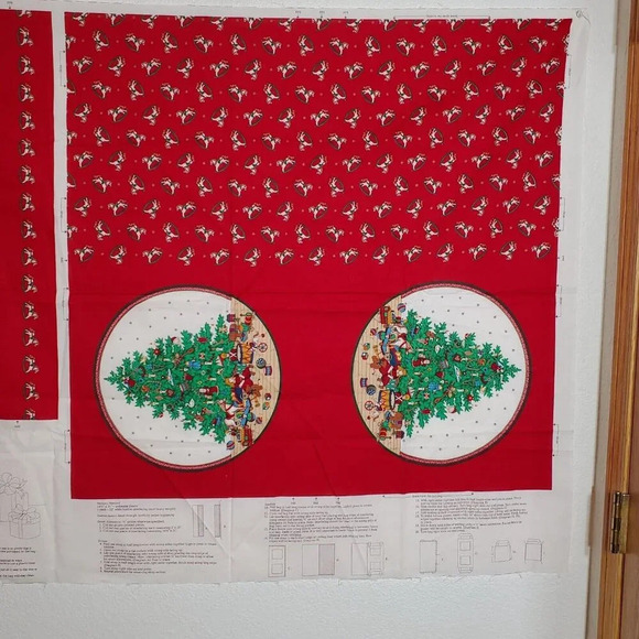 Vintage V.I.P  Cranston Christmas Tree Tote Bag Sewing Fabric Panel Cut & Sew - Picture 4 of 6